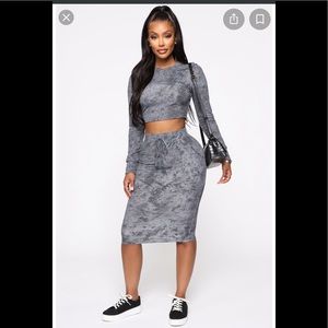Fashion Nova Casual Feelings Skirt Set -Never Worn